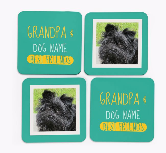 'Grandpa's Best Friend' with {breedFullName} Photo Coasters in Set of 4